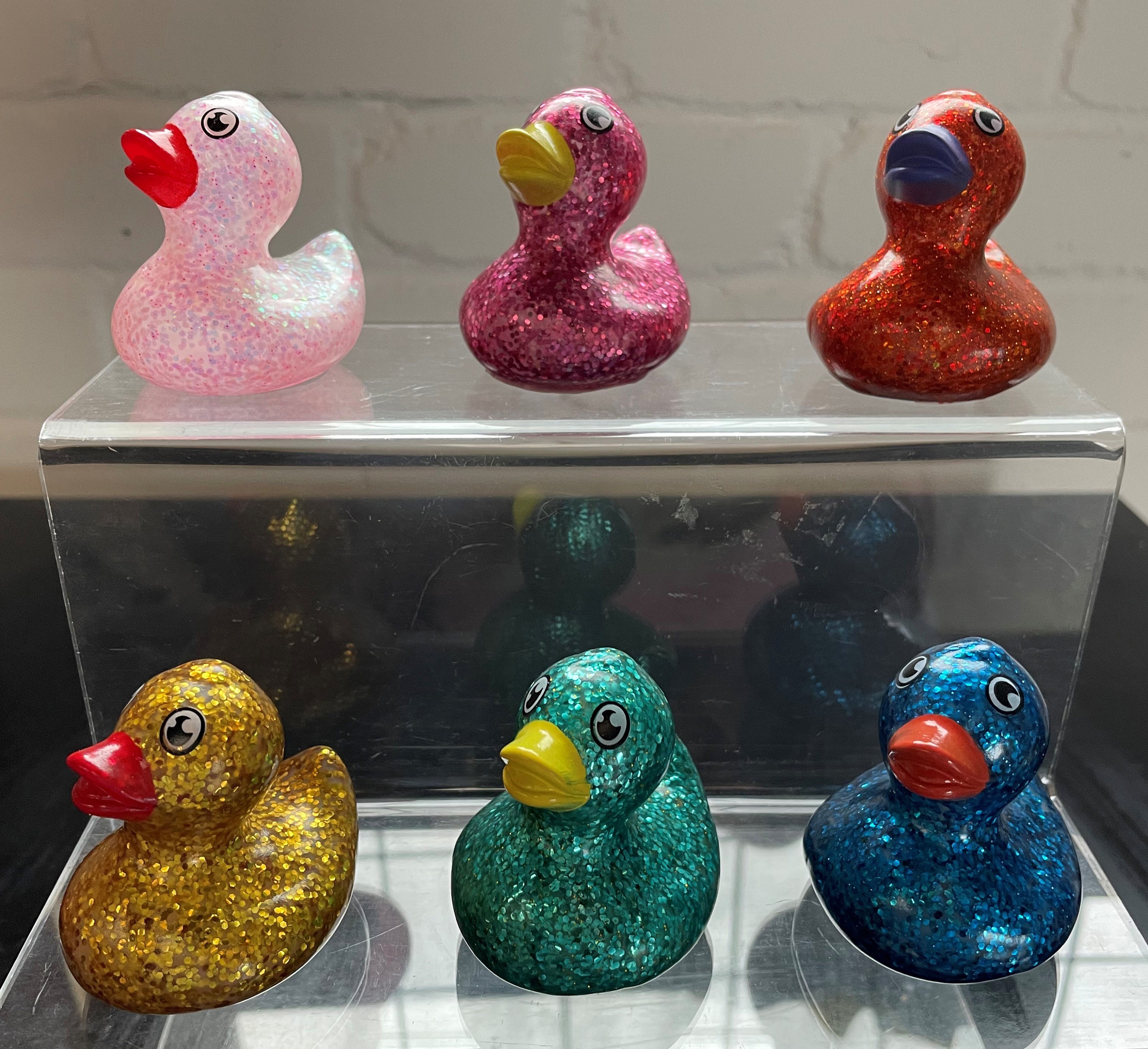 Glitter Rubber Duck Toy 2 Mini Ducks Rubber Ducky Bath Toy Tiny Ducks 6  Colors for Sale in Lawrenceville, GA - OfferUp