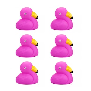 Flamingo Mini Gummiente Set: Spaß Geschenk, Hochzeit Gunst, Party Taschenfüller, Entenrennen usw. Niedliche leuchtend rosa Flamingo Spielzeug Enten in Verkleidung