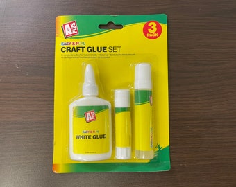 Ambachtelijke lijmset 3 verschillende knutsel- en kunstlijmen: witte lijm, lijmstift, lijmstift. Voor knutselen, scrapbooking, kunst, projecten, school-thuis