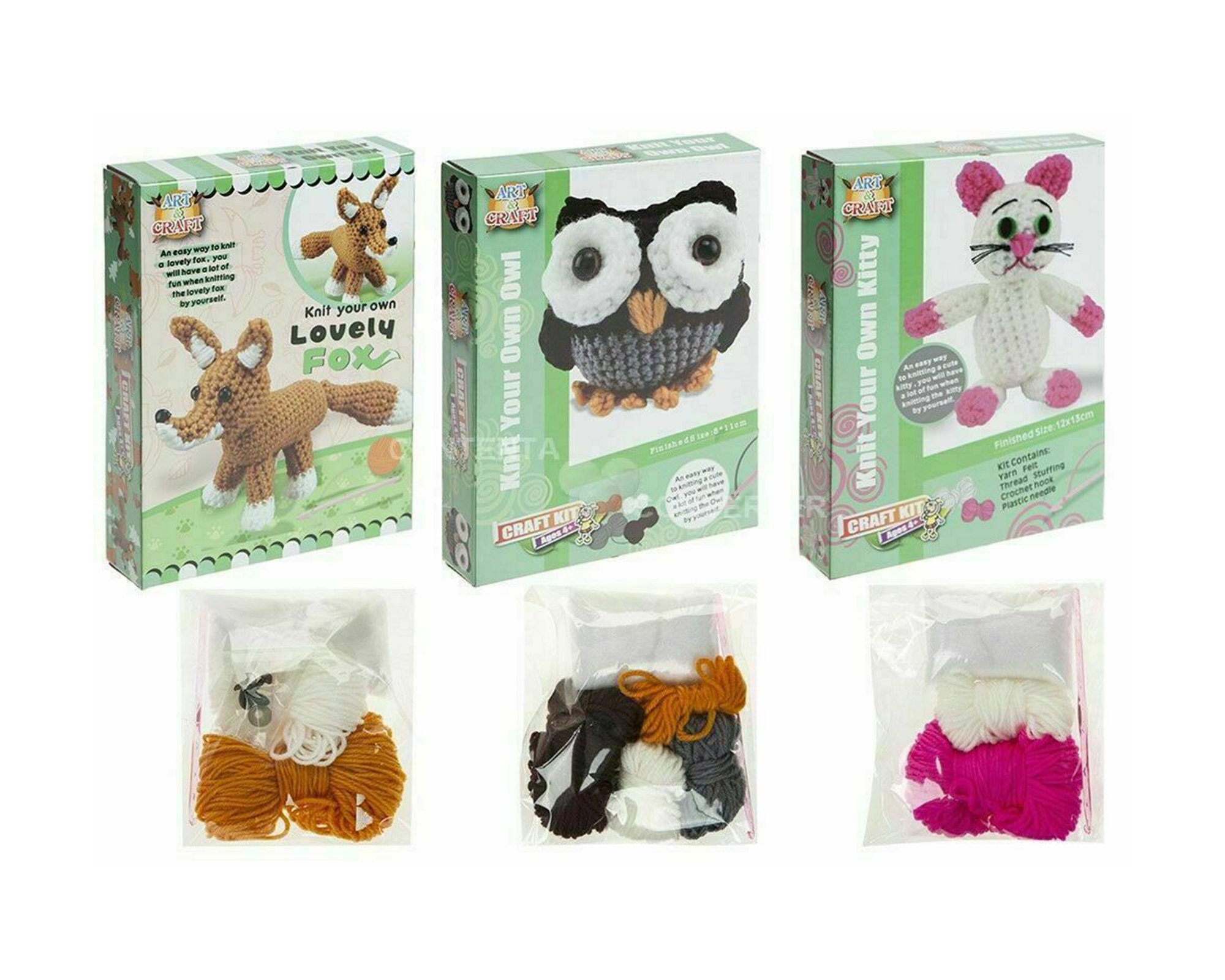 Animal Crochet Kit. Woodland Crafting. Fox Crochet Advanced Kit