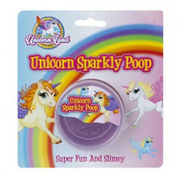 Glittery Unicorn Poop Super Dooper Sparkly Glitter Slime in a Small Tub - Ideal for Party Bags, Stocking Filler, Small Gift, Craft Fun