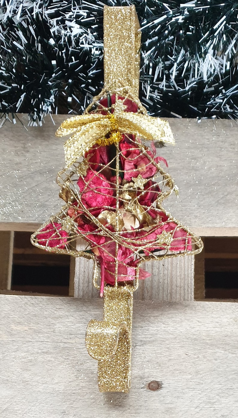 Gold Glitter Over Door Hanger for Christmas Wreaths Metal Etsy