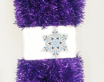 Púrpura 50 pies oropel delgado muy largo para la decoración navideña artesanal guirnaldas guirnaldas grandes espacios 15M estilo vintage fina artesanía vestido de fantasía