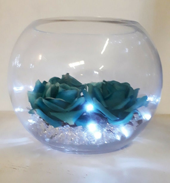 Clear Glass Fish Bowl Flower Vase Home Wedding Table Bubble Ball 20cm 8" 