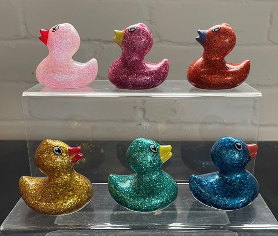 Glitter Rubber Duck Toy 2 Mini Ducks Rubber Ducky Bath Toy Tiny Ducks 6  Colors