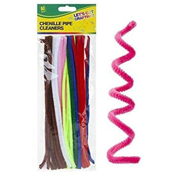 Chenille Pipe Cleaners 65 Fluffy Chenille Sticks Assorted Colours for Craft  or Art Project, Scrapbooking, Journaling, Collages, Party Games 