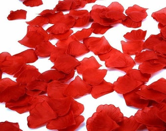 Red Rose Petals 150+ Fabric Petals in Organza Bag. Valentines Romantic Scatter Decoration for Tables or Bedroom, Craft, Confetti, Projects