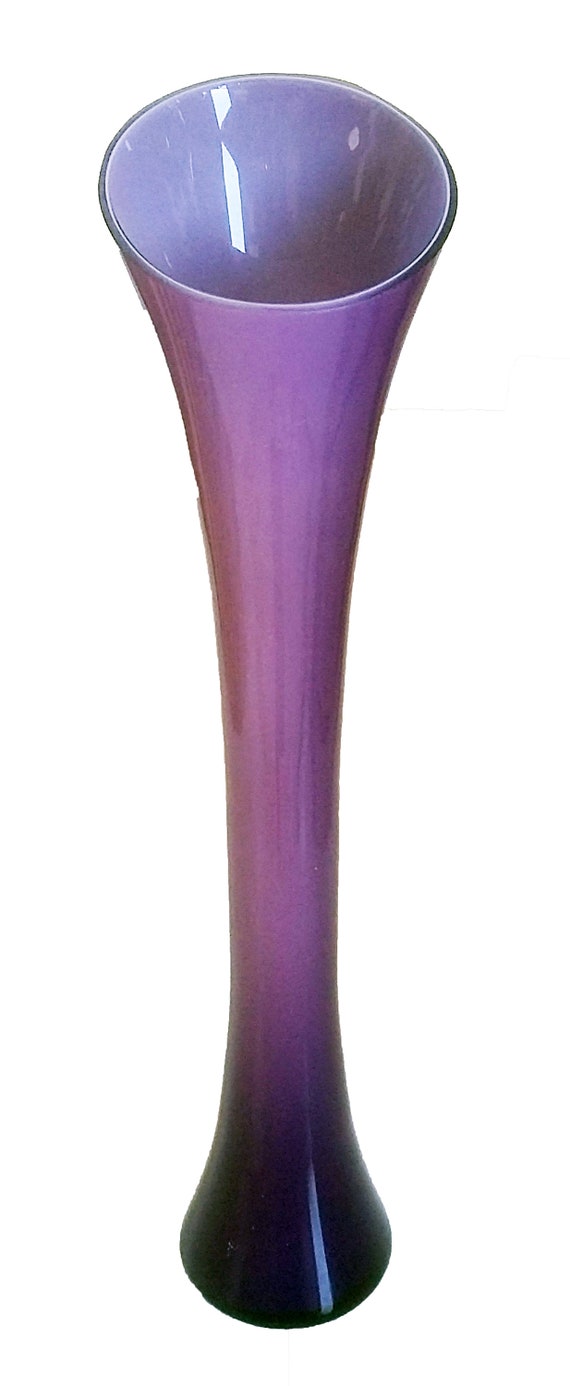 Pat plakboek ontspannen Lila 40cm hoge glazen vaas schuine lelie trompet mond stam - Etsy Nederland