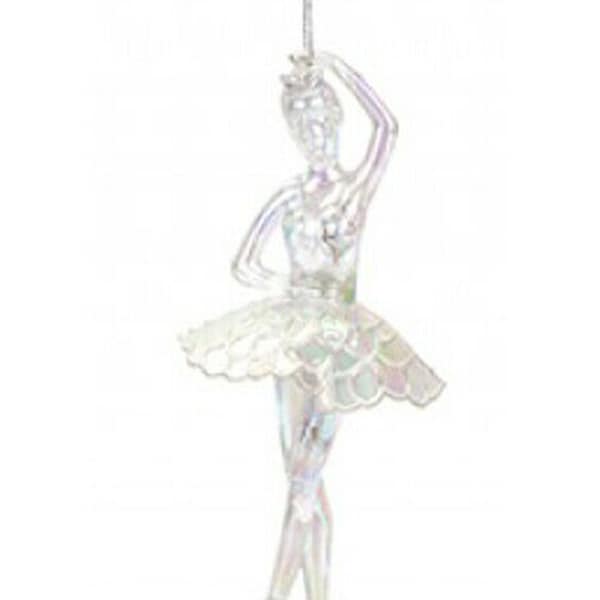 Iridescent Shimmer Hanging Ballerina Christmas Tree Decorations, Magical Fairy Tale Theme Pearlescent Ballet Dancer With Tutu Skirt