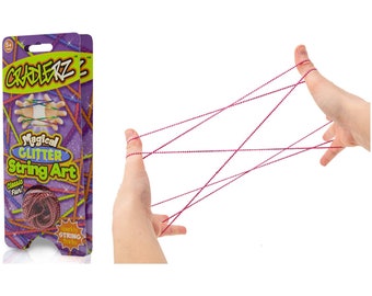 Cradlerz Magical Glitter String Art Cats Cradle Game. Learn to Perform the Ancient Art of String Figures. Kids Craft or Rainy Day Activity