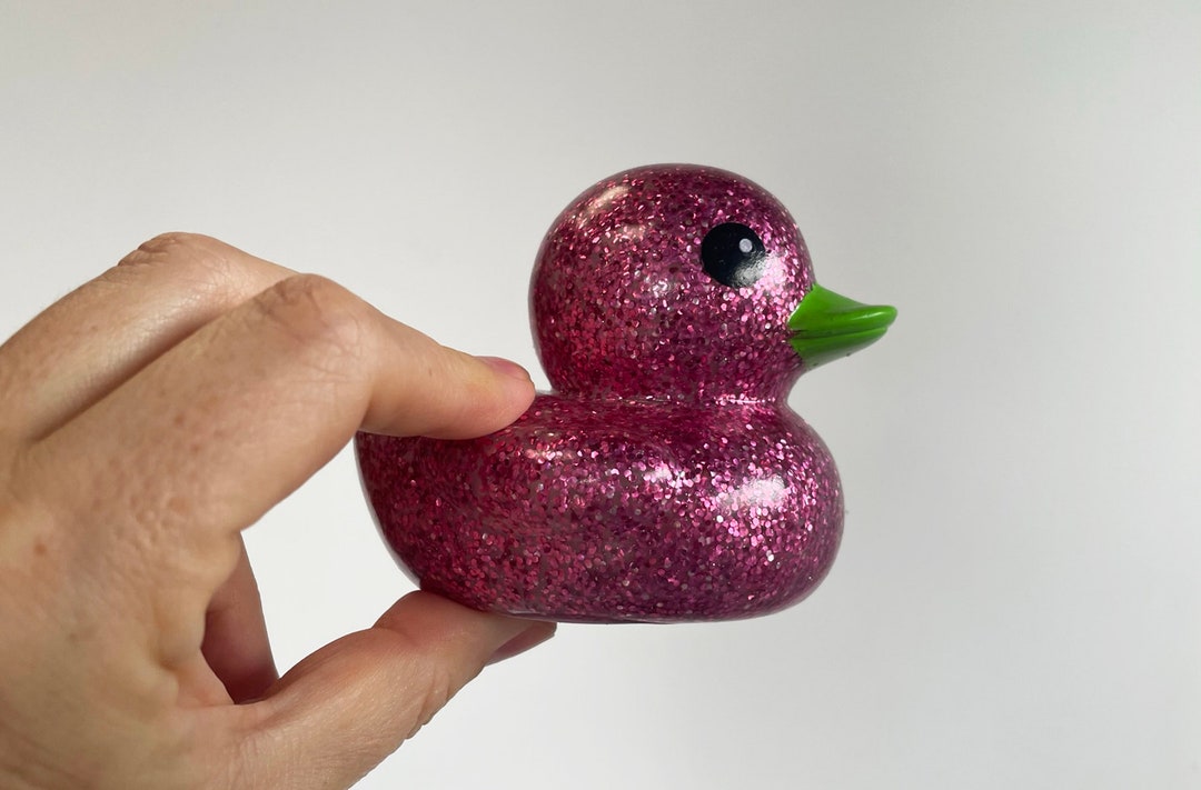 1 X 10cm Glitter Ducks Fun Gift, Wedding Favour, Duck Race Etc. Bright