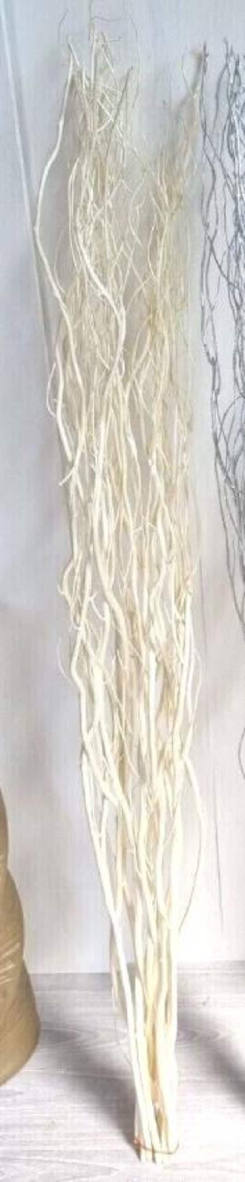 Natural Contorted Willow Twigs Bunch, Curly Twisted Dried Vase Filler Corkscrew Branches 115cm Tall-Cream -Brown- Black- Silver- Gold White