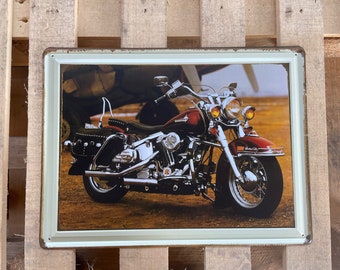 Opknoping Vintage Stijl Metalen Teken Klassieke Harley Davidson Motorfiets Bedrukt Retro Wall Art. Vintage Distressed Look Teken, mooi cadeau idee