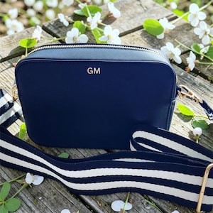 Personalised Cross Body Bag, Custom Name Bag, Adjustable Strap, Gift for Her, Leather Look image 1