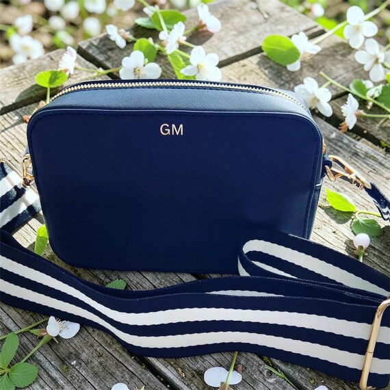 Personalised Cross Body Bag, Custom Name Bag, Adjustable Strap, Gift for Her, Leather Look