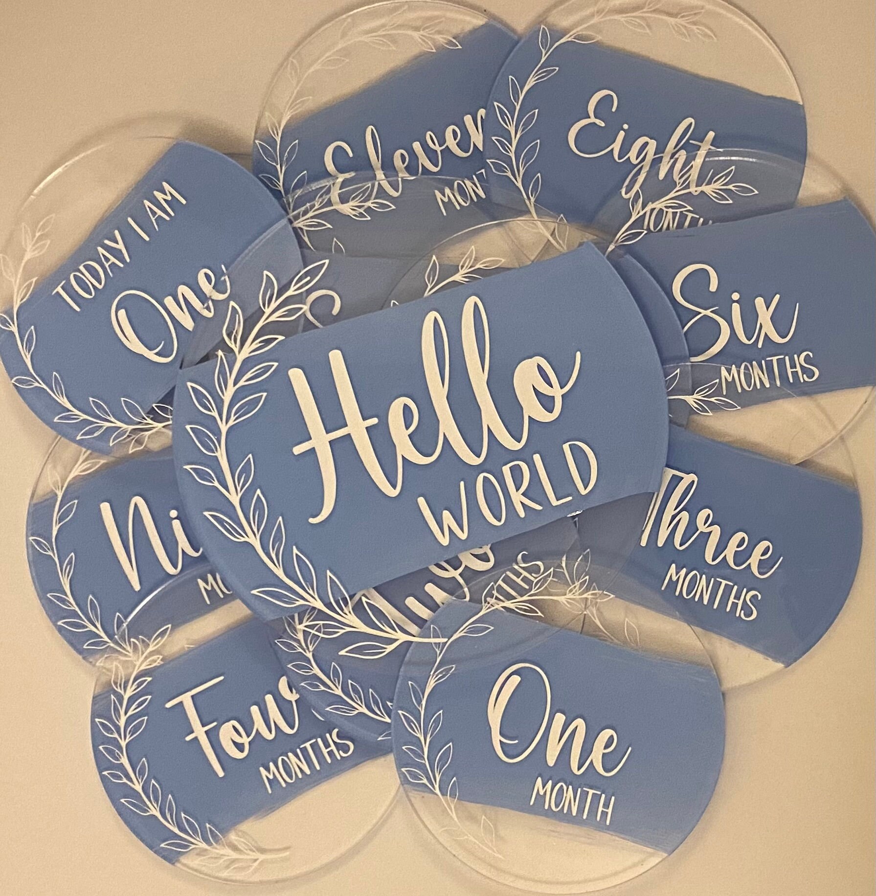 Baby Milestone Discs Photo Props Hello World 1st Birthday Baby Gift - Etsy