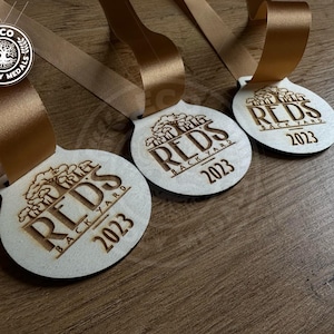 10+ Bulk Packs Custom Logo Eco Bio Wooden Medals, Personalised Sports Medals, Marathon, Cycling, Running, Football, Charity, Rescues