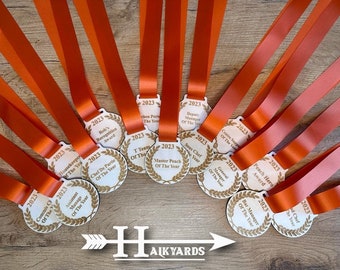 Custom Logo Eco-Friendly And Biodegradable Wooden Medals, Personalised Sports Medals, Marathon 10k Run, Cycle Football Dance Swim Finisher