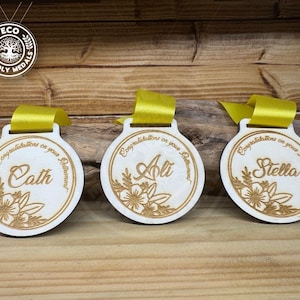 10+ Bulk Packs Custom Logo Eco Bio Wooden Medals, Personalised Sports Medals, Marathon, Cycling, Running, Football, Charity, Rescues