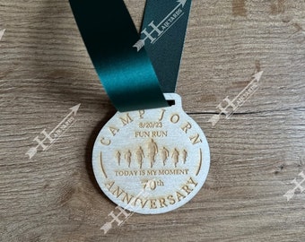 Personalised Eco-Friendly And Biodegradable Wooden Medals, Custom Sports Medals, Marathon 10k Run, Cycle Football Dance Swim Finisher Sports