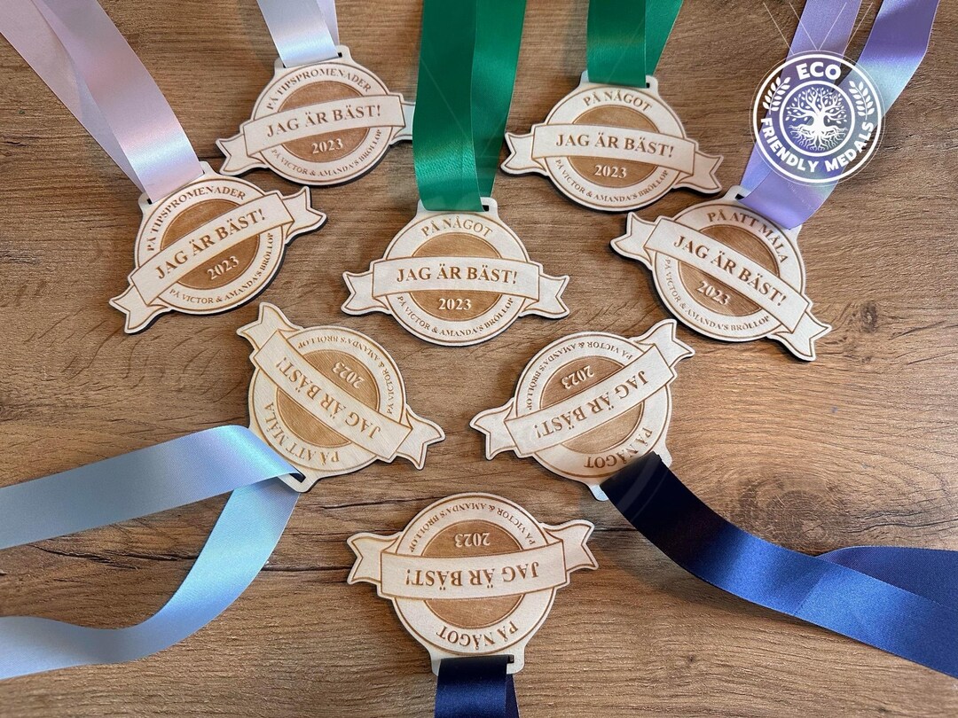 Custom Eco Wooden Medals Bulk (10+) – Personalised Sports Awards