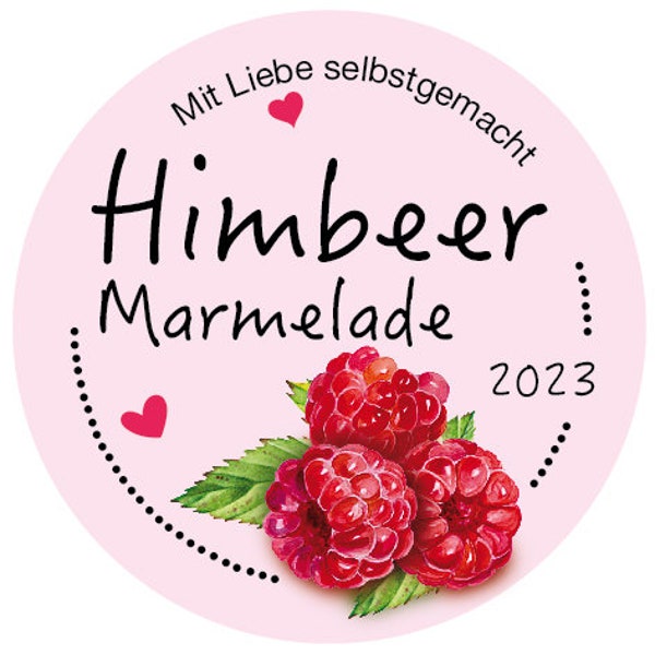 Etiketten Marmelade Himbeer Aufkleber Sticker Gelee Mus Beschriftung