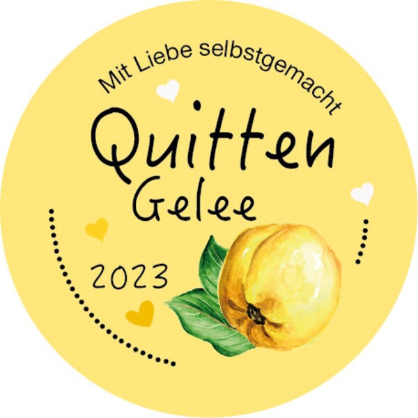 Etiketten Marmelade Quitte Aufkleber Sticker Gelee Mus Beschriftung