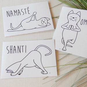 Yoga Postkarte Namasté Yoga Katze Balance Lifestyle 3er
