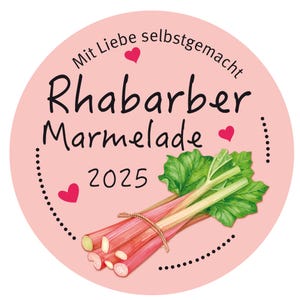 Labels jam rhubarb strawberry sticker jelly mush labeling