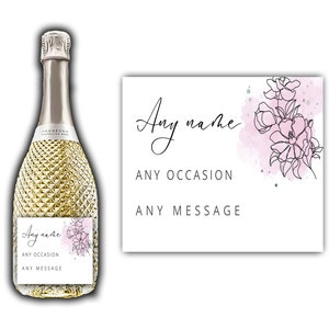 Personalised Prosecco Label Sticker for Prosecco Champagne Wine Bottles - Birthday Engagement Wedding Anniversary Retirement Any Text