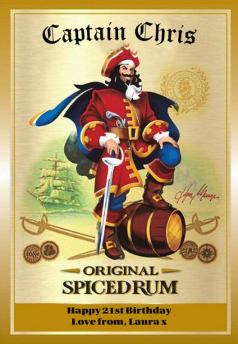 Personalised Rum LABEL Sticker Birthday Congratulations Etsy UK