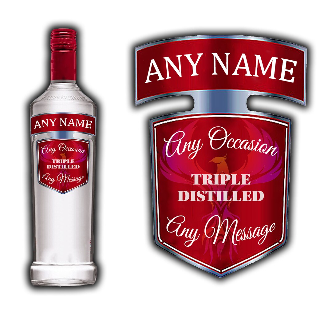 Personalised Vodka Bottle LABEL Birthday Congratulations Wedding Bride