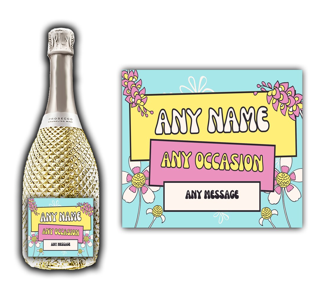 Personalised Prosecco Label Custom Champagne Wine Bottle Etsy