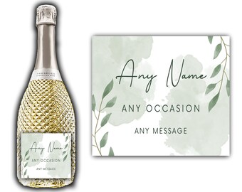 Personalised Label Sticker for Prosecco Champagne Wine Bottles - Birthday Engagement Wedding Anniversary Retirement Any Text