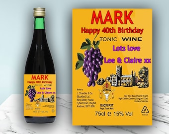 Personalized Buckfast Tonic Wine Bottle Label – Custom Label For Parties, Birthdays, Weddings 5 thumbnail image