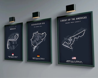 F1 Canvas Track Circuit Wall Art: Aesthetic Motorsport Poster