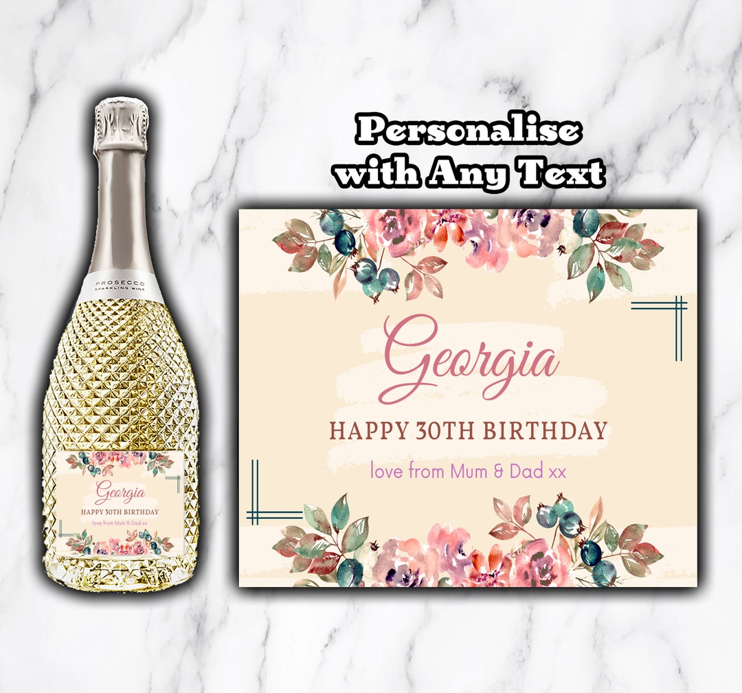 Personalised Prosecco Label Custom Champagne Wine Bottle Etsy UK