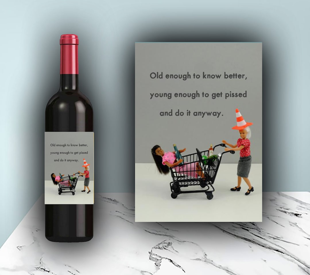 Personalised Wine Bottle Label Funny Birthday Gift Champagne Prosecco