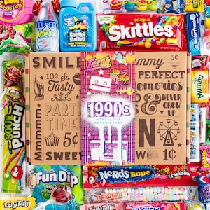 Vintage Candy Co 1990s Retro Decade Candy Gift Assortment - 90s Candies Mix - Best Candies Gift Idea for Woman Man Girl Boy College Student