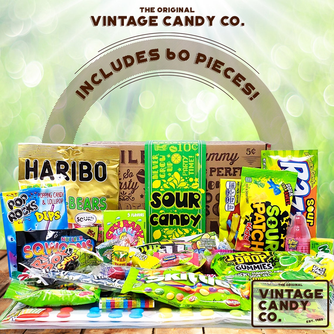 Vintage Candy Co. 1 Best Sour Candy Gift Basket Assorted Mix Etsy