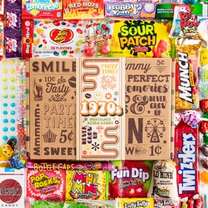 Vintage Candy Co 1970s Retro Decade Candy Gift Assortment - 70s Candies Mix - Best Candies Gift Idea for Woman Man Girl Boy College Student