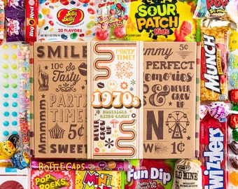 Vintage Candy Co 1970s Retro Decade Candy Gift Assortment - 70s Candies Mix - Best Candies Gift Idea for Woman Man Girl Boy College Student