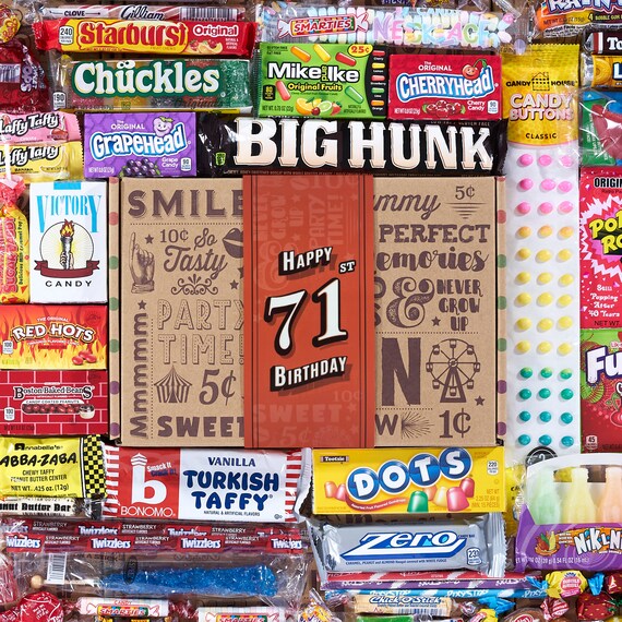Vintage Candy Co. 71st Birthday Candy Gift Assortment Happy Etsy
