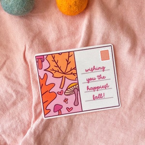 Adesivo cartolina autunnale // Adesivo fustellato, adesivo per laptop, adesivo per diario, adesivo pianificatore, autunno, stagionale