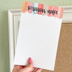 Sermon Notes Notepad // Faith Notepad, Faith Planning, Church, Bible Study, Christian Stationary