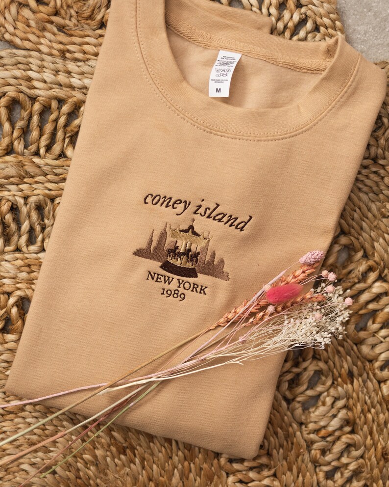 Coney Island New York Embroidered Sweatshirt Etsy