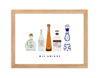Mis Amigos Digital Download | Tequila Wall Art