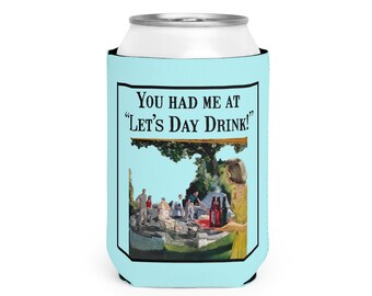 You Had Me At "Let's Day Drink!" Can Cooler Sleeve | Retro Picnic Illustration