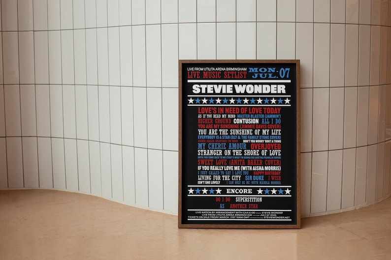 Custom Tour Setlist Poster Prints | Gigs Concert Arena Posters ...