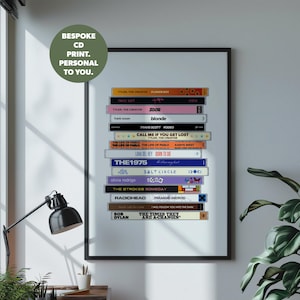 Maßgeschneiderte personalisierte CD-Sammlung Print | Personalisierte Musik-Druck | Personalisierte Musik Geschenk | Musik Poster | Album-CD-Druck | Ungerahmt